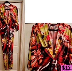 ASOPH TROPICAL PRNIT MAXI DRESS WITH SLIT - $12.00